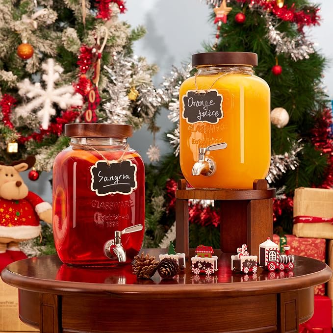 1 Gallon Drink Dispenser for Parties, Glass Beverage Dispenser - Image 9