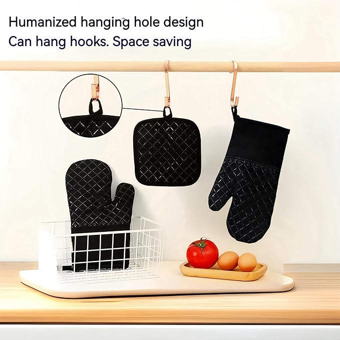 Oven Mitts and Pan Racks 4-Piece Set, Extended Kitchen Oven Mitts and Pan Racks - Image 6