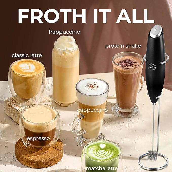 Zulay Kitchen Patented Tornado Triple Whisk Milk Frother - Image 5