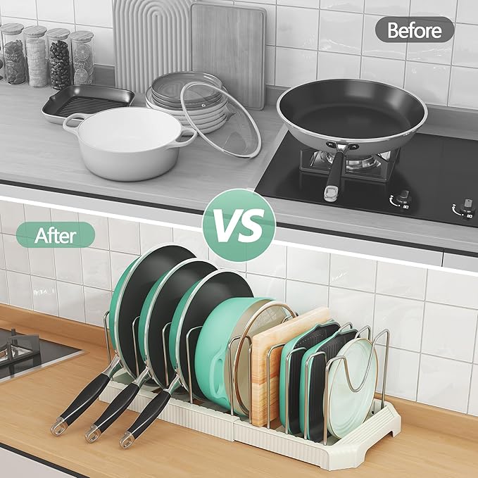 Pots and Pans Organizer for under Cabinet, Pan Pot Organizers inside Cabinet - Image 5