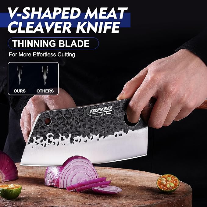 Topfeel 4PCS Meat Cleaver Set -Heavy Duty Bone Chopper & Meat Cleaver & Viking - Image 3