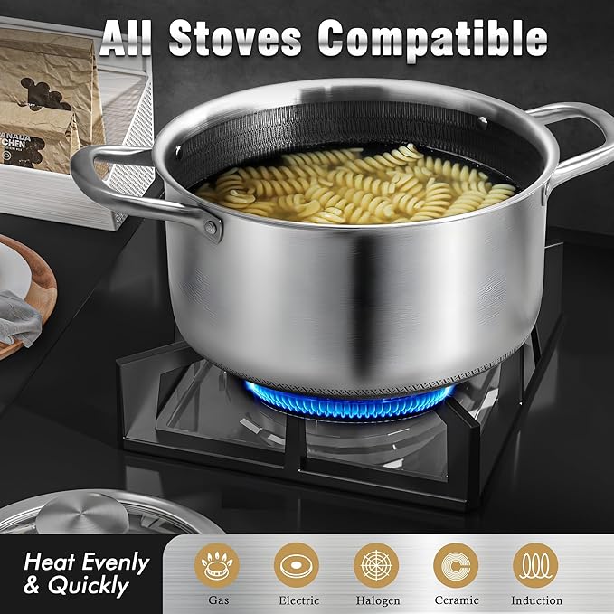 AuFranc™ Hybrid Nonstick 6 Quart Stainless Steel Stockpot - Image 5