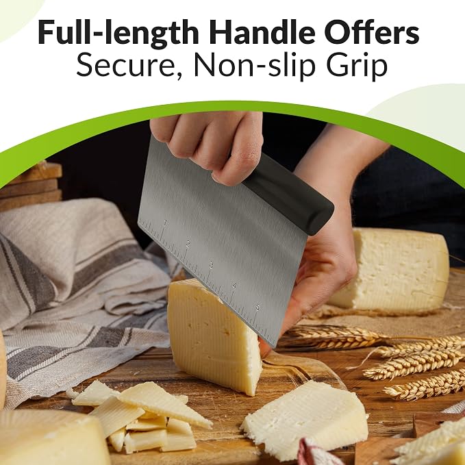 Rainspire Bench Scraper, Stainless Steel Dough Scraper, Pastry Scraper - Image 4