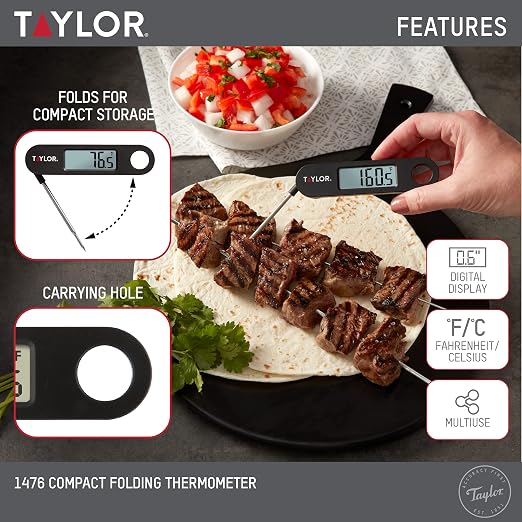 Taylor 1476 Instant Read Digital Meat Food Grill BBQ Cooking Kitchen Thermometer - Image 2