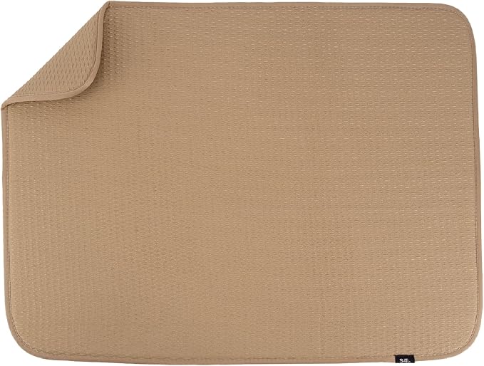 S&T INC. Dish Drying Mat XL, 18” x 24”, Absorbent Microfiber Kitchen Counter Mat by STINC