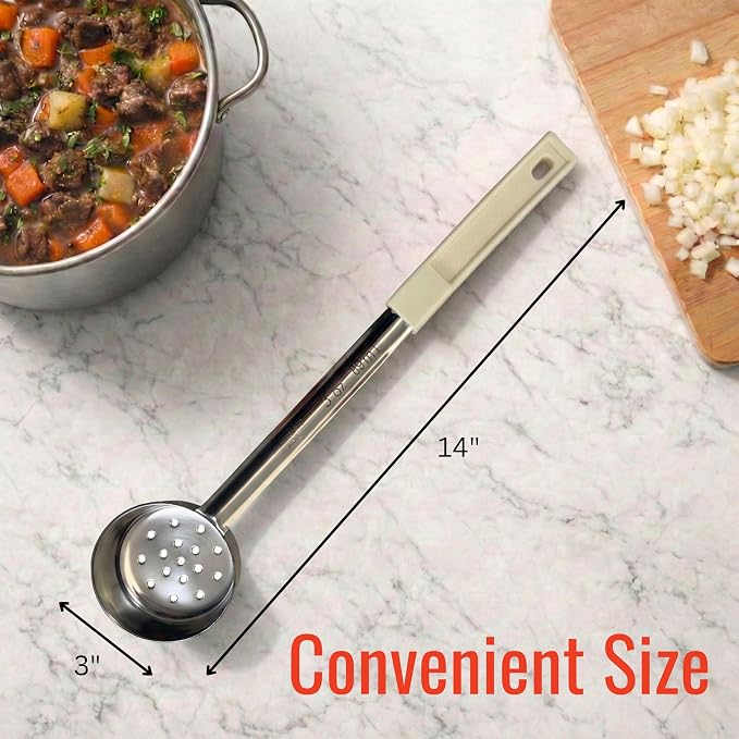 3 Ounce Slotted Stainless Steel Portion Control Ladle Spoon - Image 6
