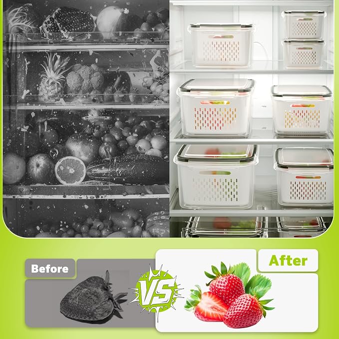 HOMETALL 6 PCS Fruit Storage Containers - Image 4
