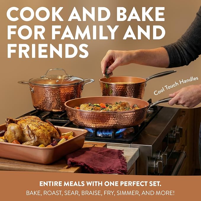 Gotham Steel Hammered 24 Pc Ceramic Cookware Set Nonstick, Induction Ceramic - Image 9