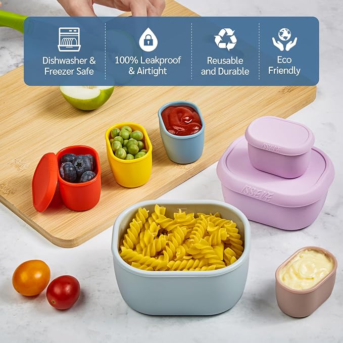 ISSEVE 12Pcs/Set Nesting Silicone Food Storage Containers - Image 9