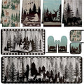Fourluoo 10 Pcs Farmhouse Kitchen Decor Set Dish Towels Kitchen Rugs Oven Mitts by Fourluoo