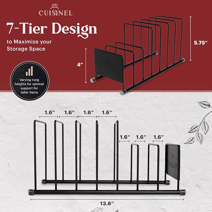Cuisinel Pot Lid and Dish Organizer Rack - Image 4