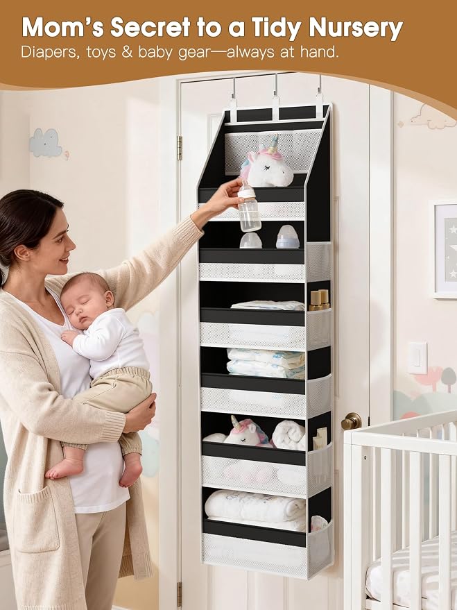 Criusia Over the Door Organizer, Heavy-Duty 6-Shelf Hanging Storage - Image 4
