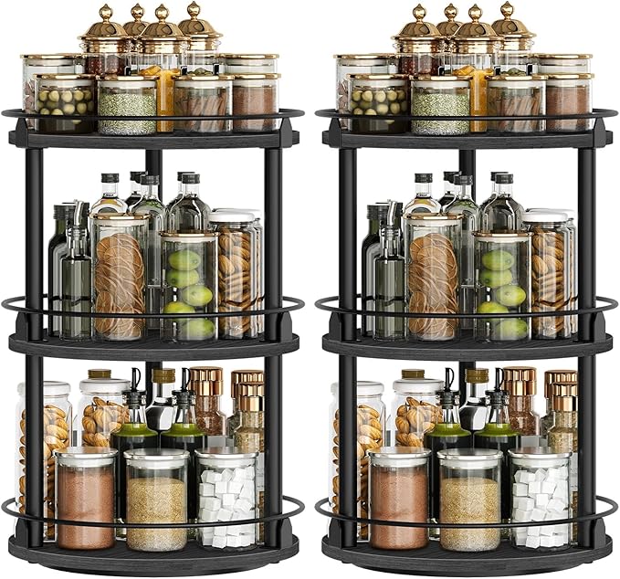 YATINEY Spice Rack, 3 Tier Turntable Organizer - Image 9