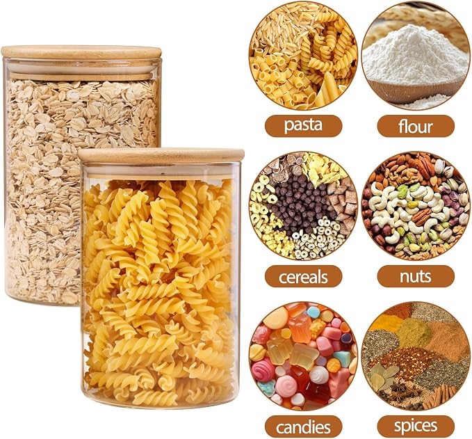 Moretoes 6 Pack 1qt Glass Storage Containers - Image 3