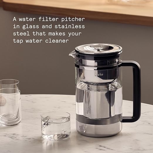 Aarke Purifier Large Glass Pitcher Bundle w/Steel Filter, 4 Pure Refill Granules - Image 2