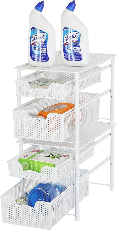 Simple Houseware Stackable 2 Tier Sliding Basket Organizer Drawer - Image 5