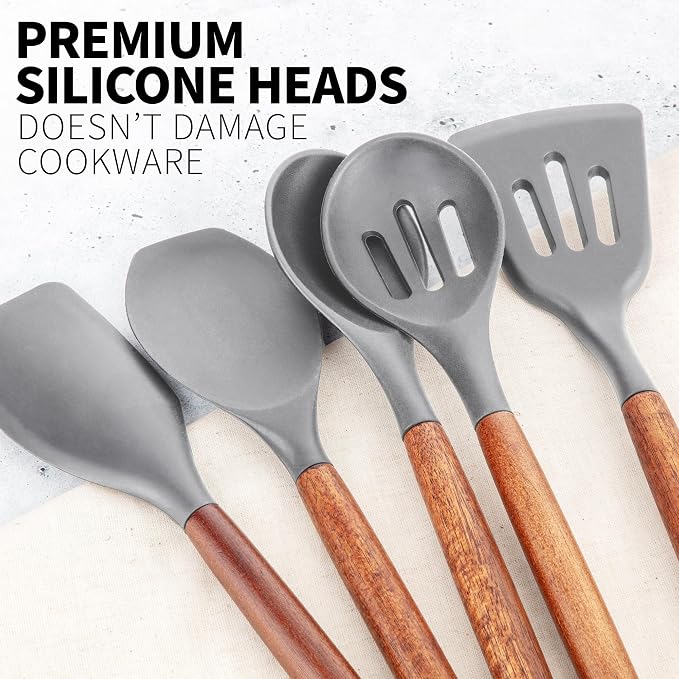 Zulay Kitchen Utensils Set Non-Stick Silicone Cooking Utensils Set - Image 9