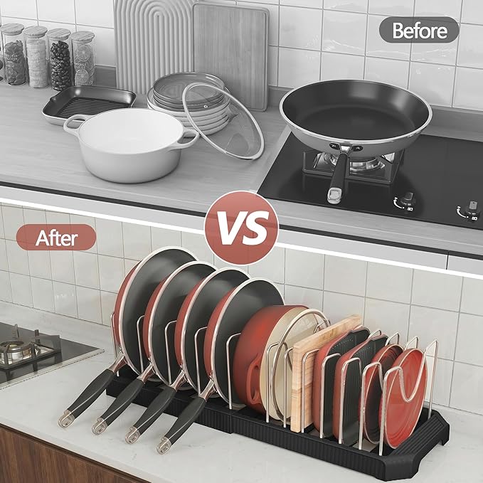 Pots and Pans Organizer for under Cabinet, Pan Pot Organizers inside Cabinet - Image 5