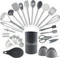 COOK WITH COLOR Silicone Cooking Utensils, Kitchen Utensil Set, Cooking Utensils by CookwithColor