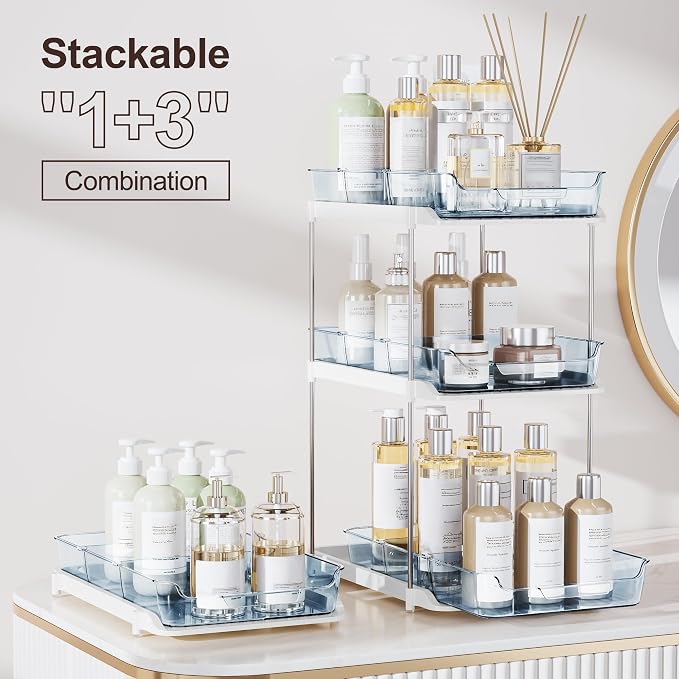 Delamu 2-Tier Multi-Purpose Bathroom Under Sink Organizers and Storage - Image 3