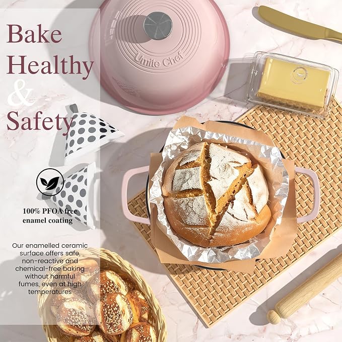 Cast Iron Dutch Oven Pot with Lid, Round Bread Oven - Image 2