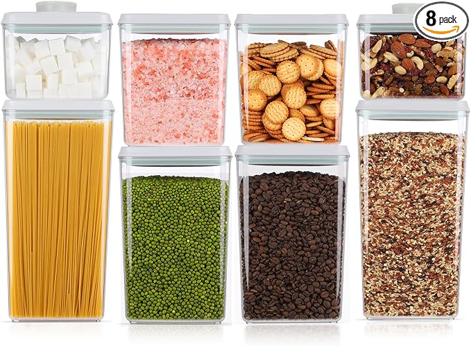Melovom 8 Pcs Pop Food Storage Containers Airtight Food Storage Containers Set by Melovom