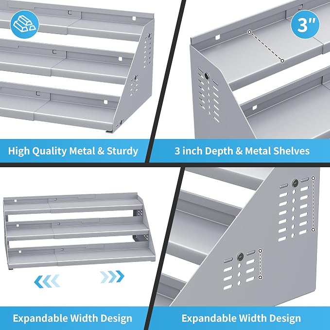 BOIVSHI Spice Rack Organizer, Metal Spice Rack Organizer - Image 7