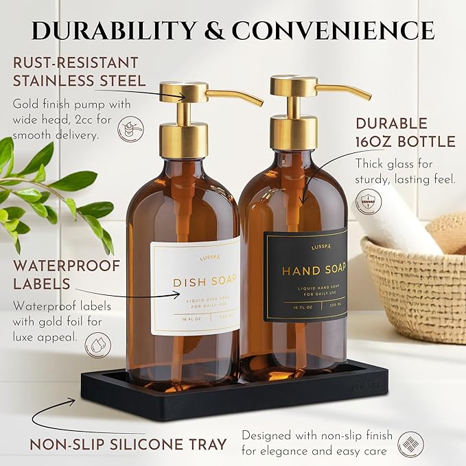 Glass Soap Dispenser Set of 2 - Image 6