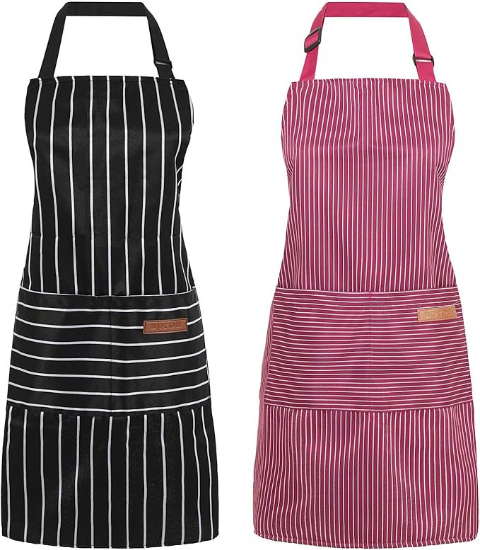 2 Pack Cooking Aprons Adjustable Bib Apron by Unknown