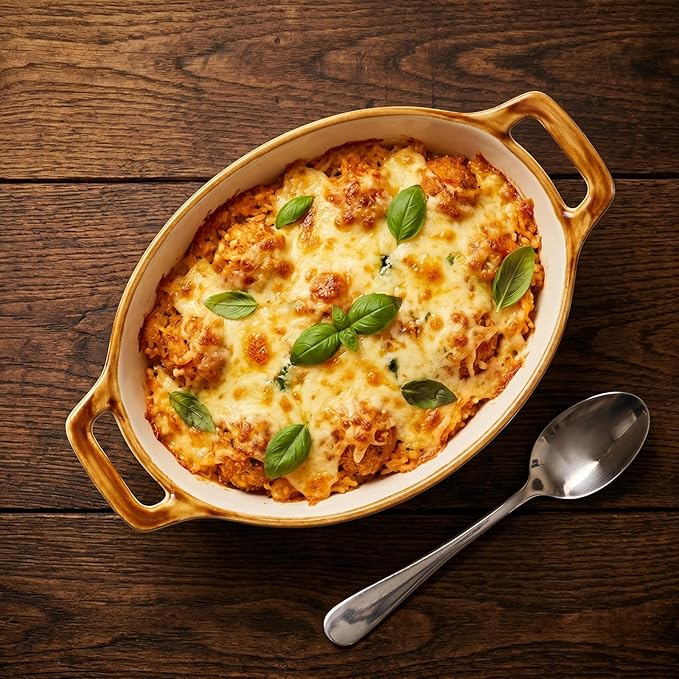 ONEMORE Au Gratin Baking Dish Oval Ceramic White Small Casserole Dish Oven Safe - Image 6