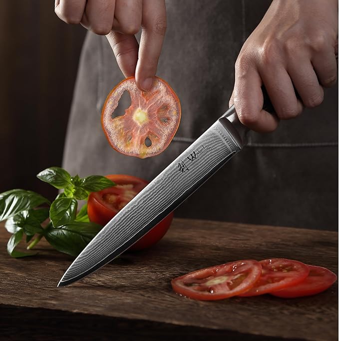 Wakoli EDIB 5-Piece Damascus Knife Set, Professional Kitchen Knives made of - Image 4
