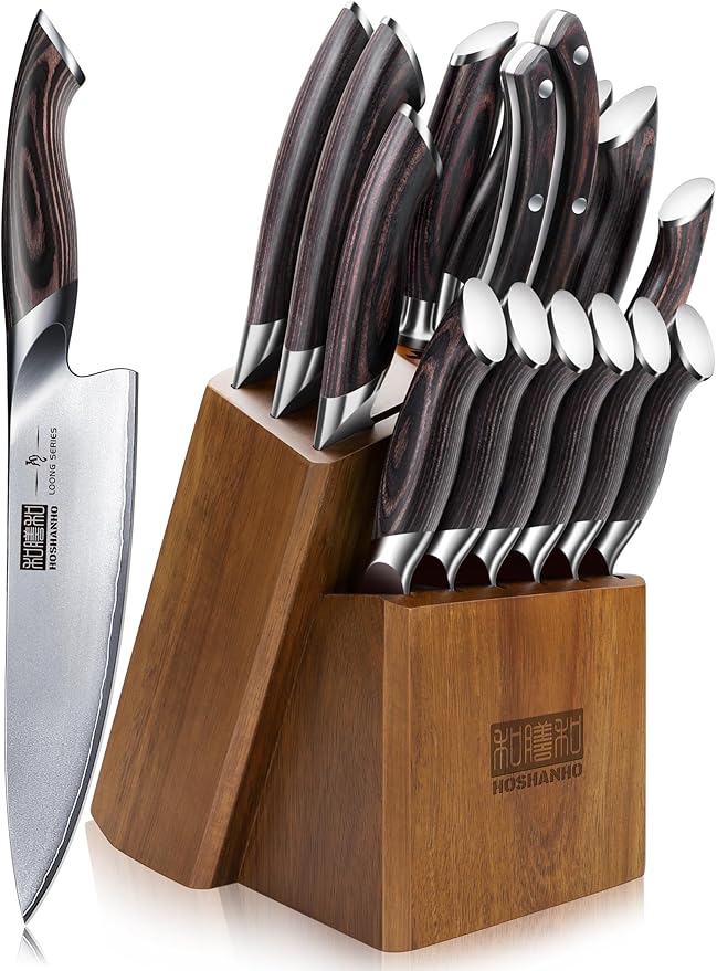HOSHANHO 16-Piece Knife Set, Japanese High Carbon Stainless Steel Kitchen Knife by HOSHANHO