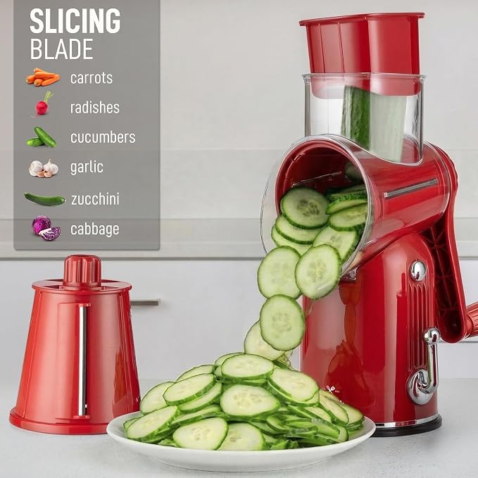 Zulay Kitchen Rotary Cheese Grater 5 Blade Cheese Shredder - Image 5