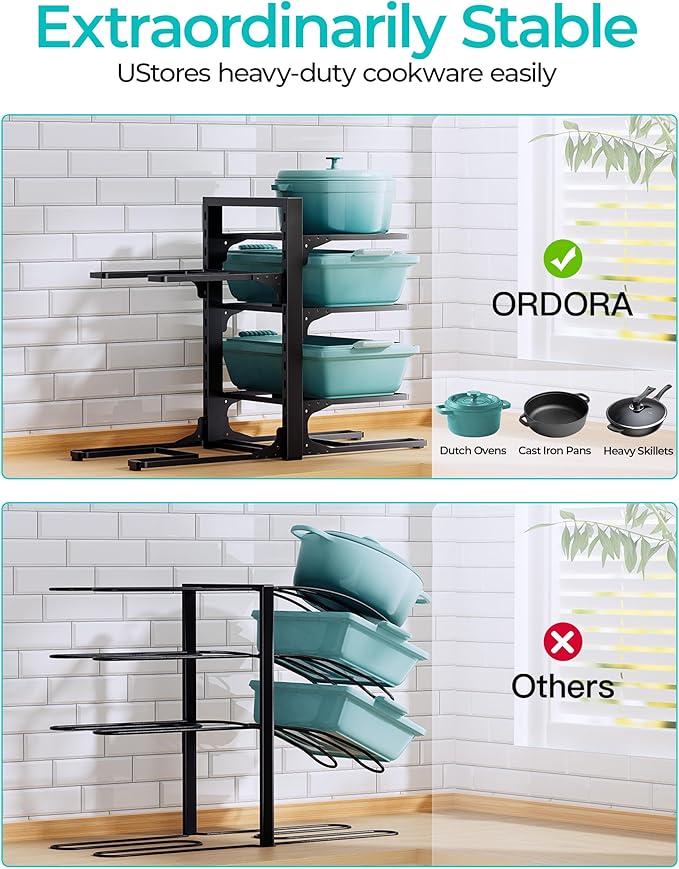 ORDORA 6-Tier Pots and Pans Organizer under Cabinet, Kitchen Cabinet Organizers - Image 7
