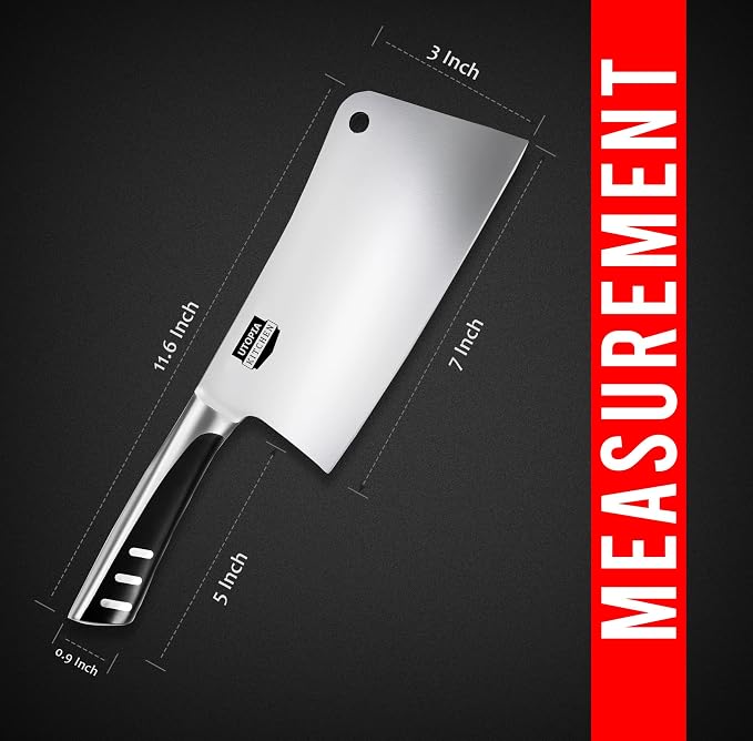 Utopia Kitchen 7 inch Cleaver Knife Stainless Steel Chef Butcher Knives - Image 2
