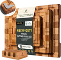 3 Pack Heavy Duty Bamboo Cutting Board Set Non Toxic Wooden Cutting Board by Socisen