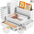 KEMETHY 25 PCS Plastic Drawer Organizers Set, 4 Sizes Vanity Organizer by KEMETHYFocusesonCreatingEfficientStorageProductswithQualityMaterials