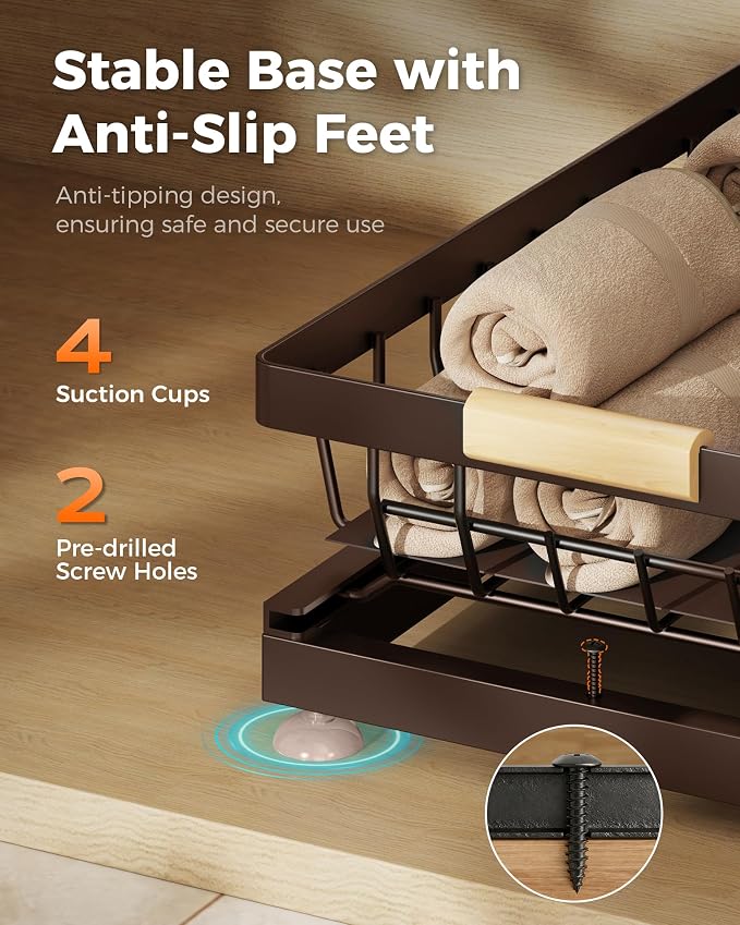 Sevenblue 3 Pack Under Sink Organizer, Height Adjustable Storage Shelves - Image 7