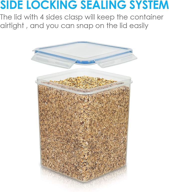Vtopmart Large Food Storage Containers 5.2L / 175oz, 4 Pieces BPA Free Plastic - Image 4