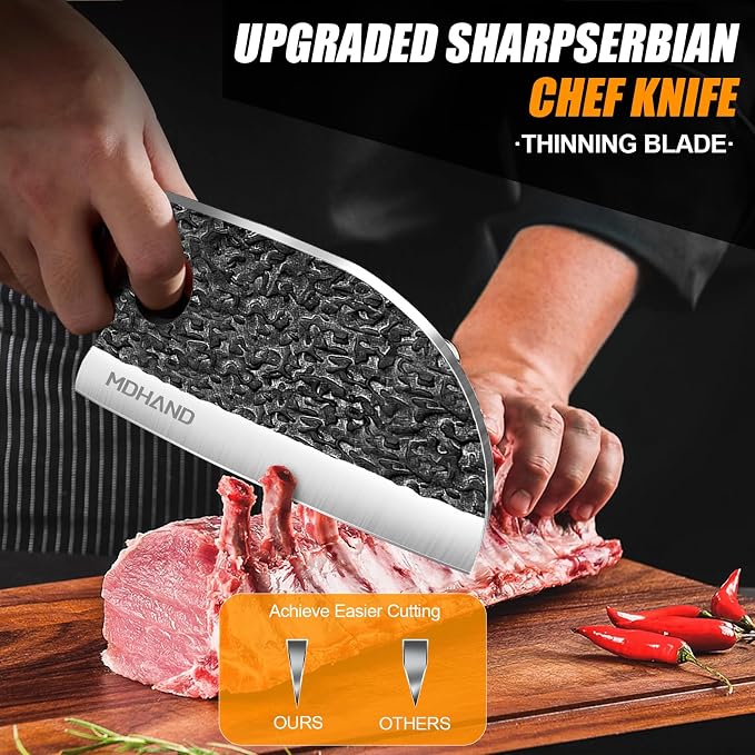 MDHAND Butcher Knife Set, Sharp Meat Cleaver Knife & Bone Chopper Knives & - Image 2