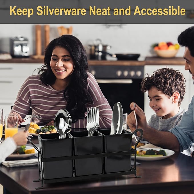 ECOIOU Cutlery Holder with Drain Holes, Dishwasher Safe Silverware Caddy - Image 2