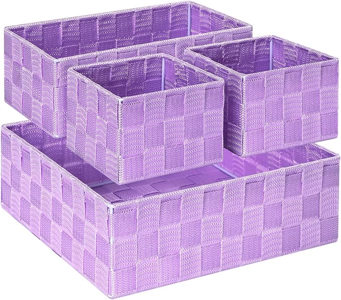 Posprica Woven Storage Baskets for Organizing, Small Black Baskets Cube Bin by Posprica