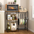 Kitchen Stand with Pots Rack, Utility Microwave Oven Stand with Storage by 3IngSeagulls