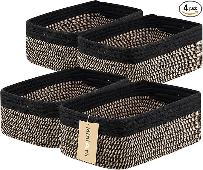 MiniArk Small Storage Baskets for Organizing | Closet Organizer Bins | Shelf by MiniArkStorageBasketsHome