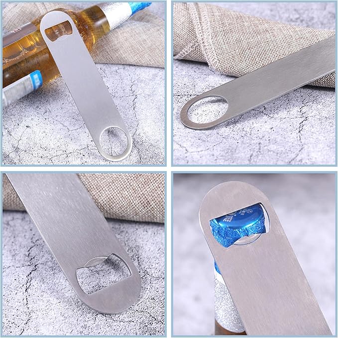 100 Pack Flat Beer Bottle Opener 7 inch Stainless Steel Flat Bottle Opener Beer - Image 5