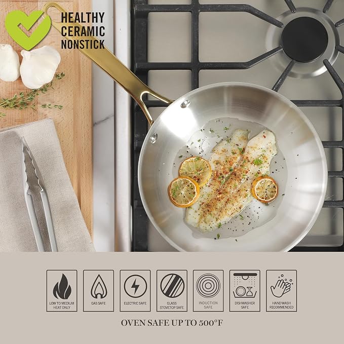 Martha Stewart Castelle 9.5-Inch Stainless Steel Frying Pan - Image 6