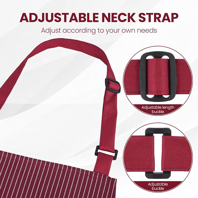 Serrenf 2 Pack Apron, Cooking Kitchen Aprons, Adjustable Bib Apron - Image 3