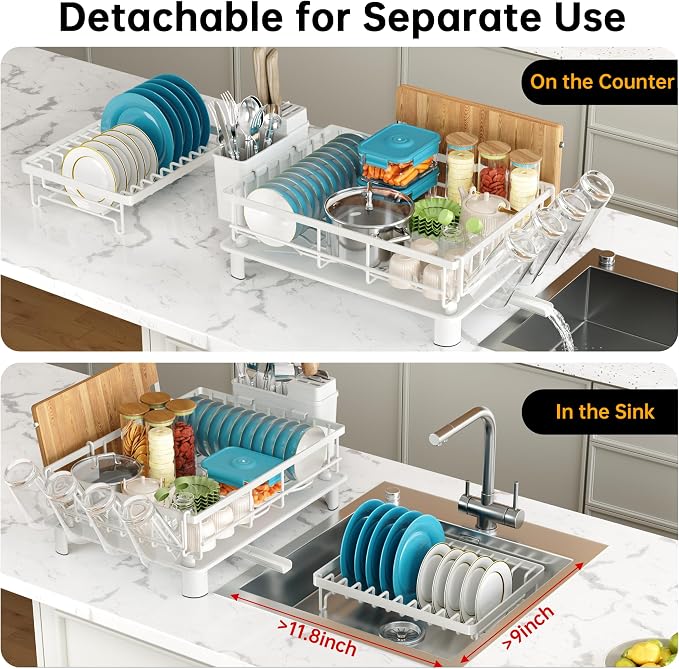 Dish Drying Rack, 2 Tier Dish Racks - Image 8