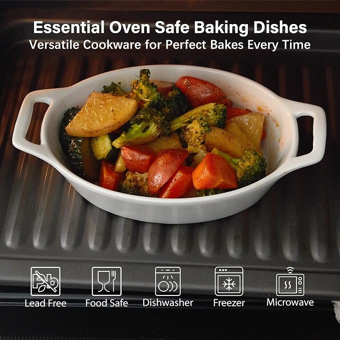 ONEMORE Oval Au Gratin Baking Dish, 20 oz Small Casserole Dishes - Image 6