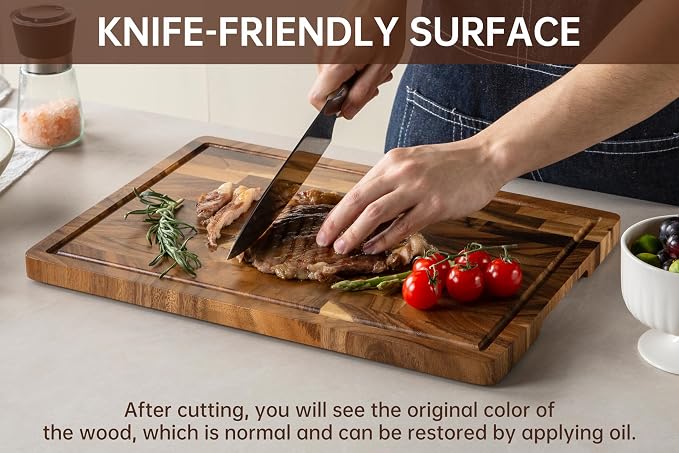 THETCHRY Walnut Cutting Boards for Kitchen, End Grain Wooden Chopping Board - Image 4